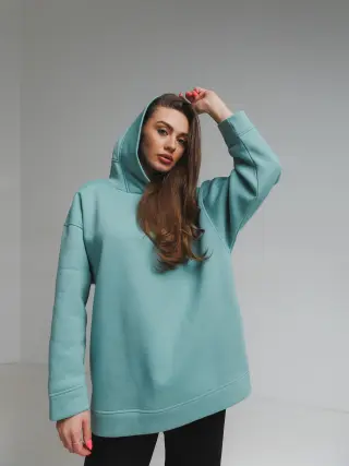 Худі Greta утепленний м'ятний