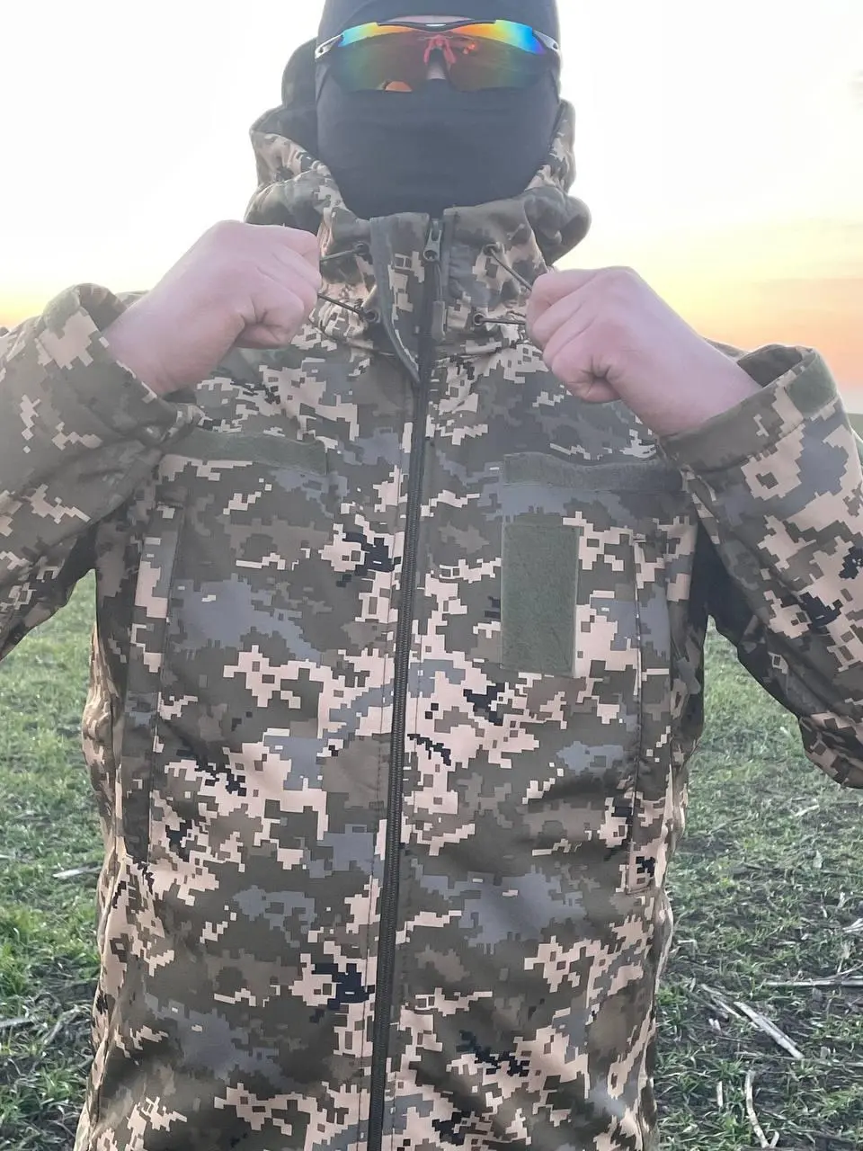 Тактична демісезонна куртка Soft Shell Піксель