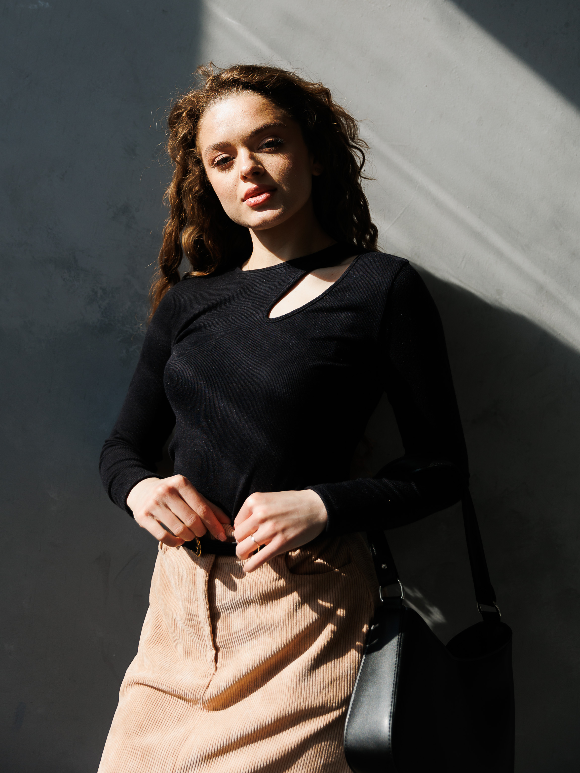 Black Long Sleeve Top with Cutout