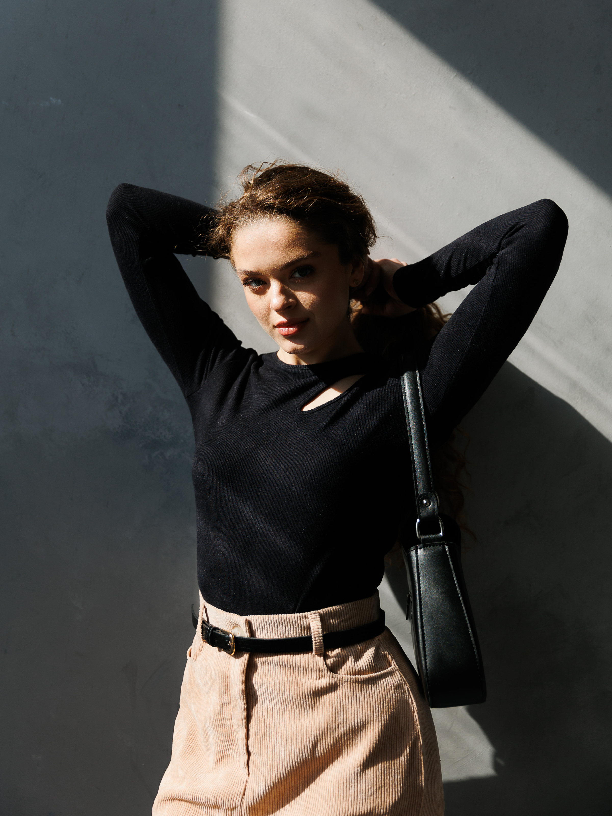 Black Long Sleeve Top with Cutout