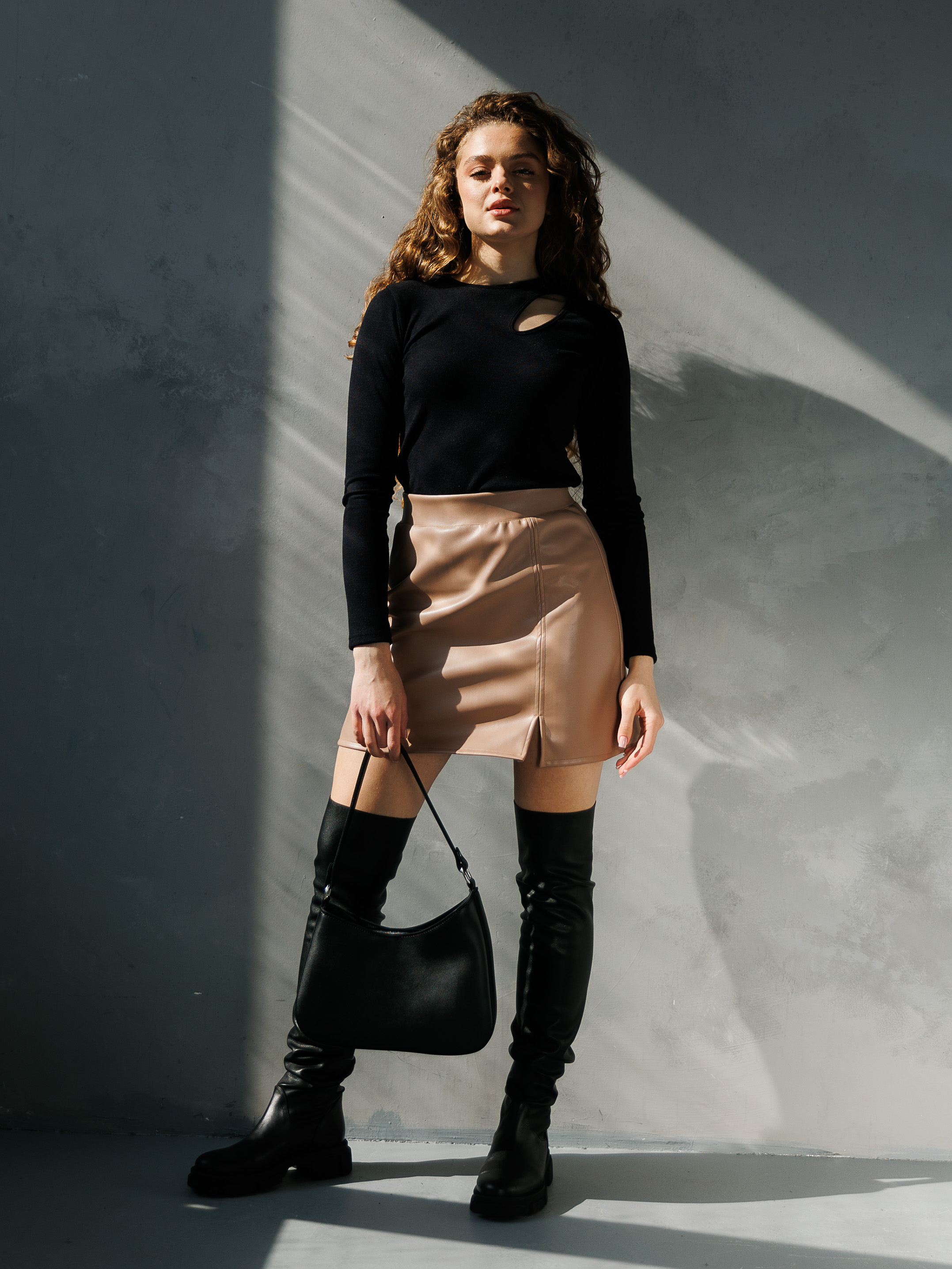 Black Long Sleeve Top with Cutout