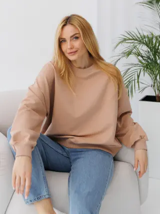 MAY Sweatshirt beige three-thread loop