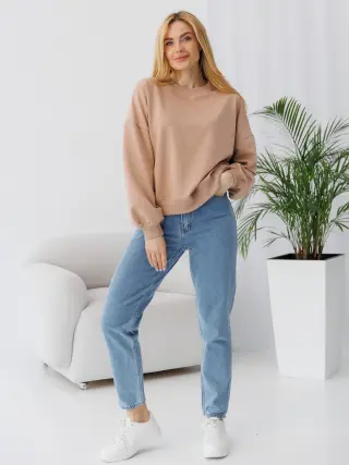 MAY Sweatshirt beige three-thread loop