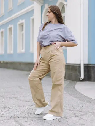Beige Cargo Pants