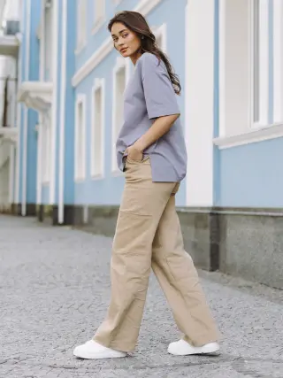 Beige Cargo Pants