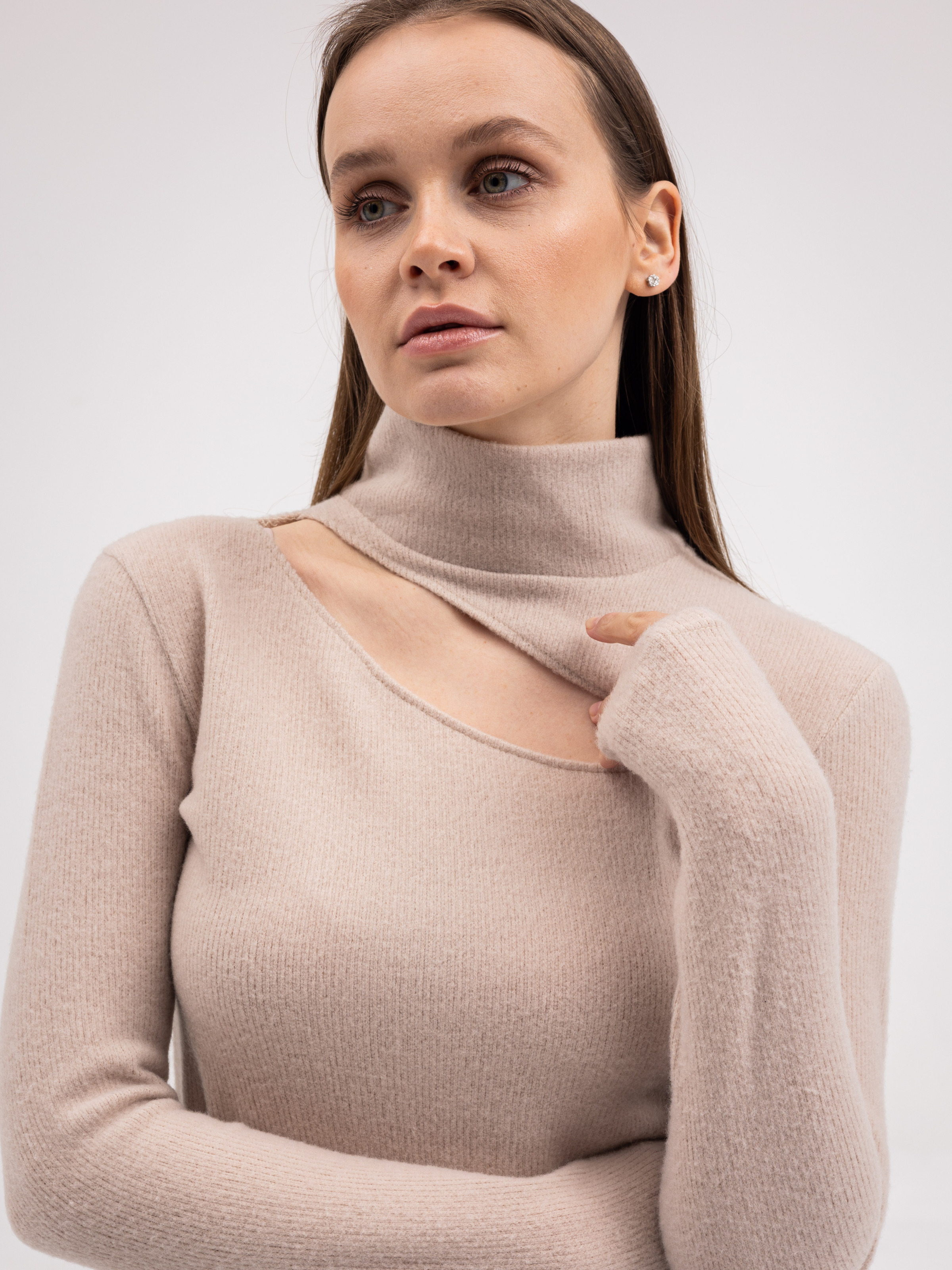 Beige Keri Long Sleeve with Cutout