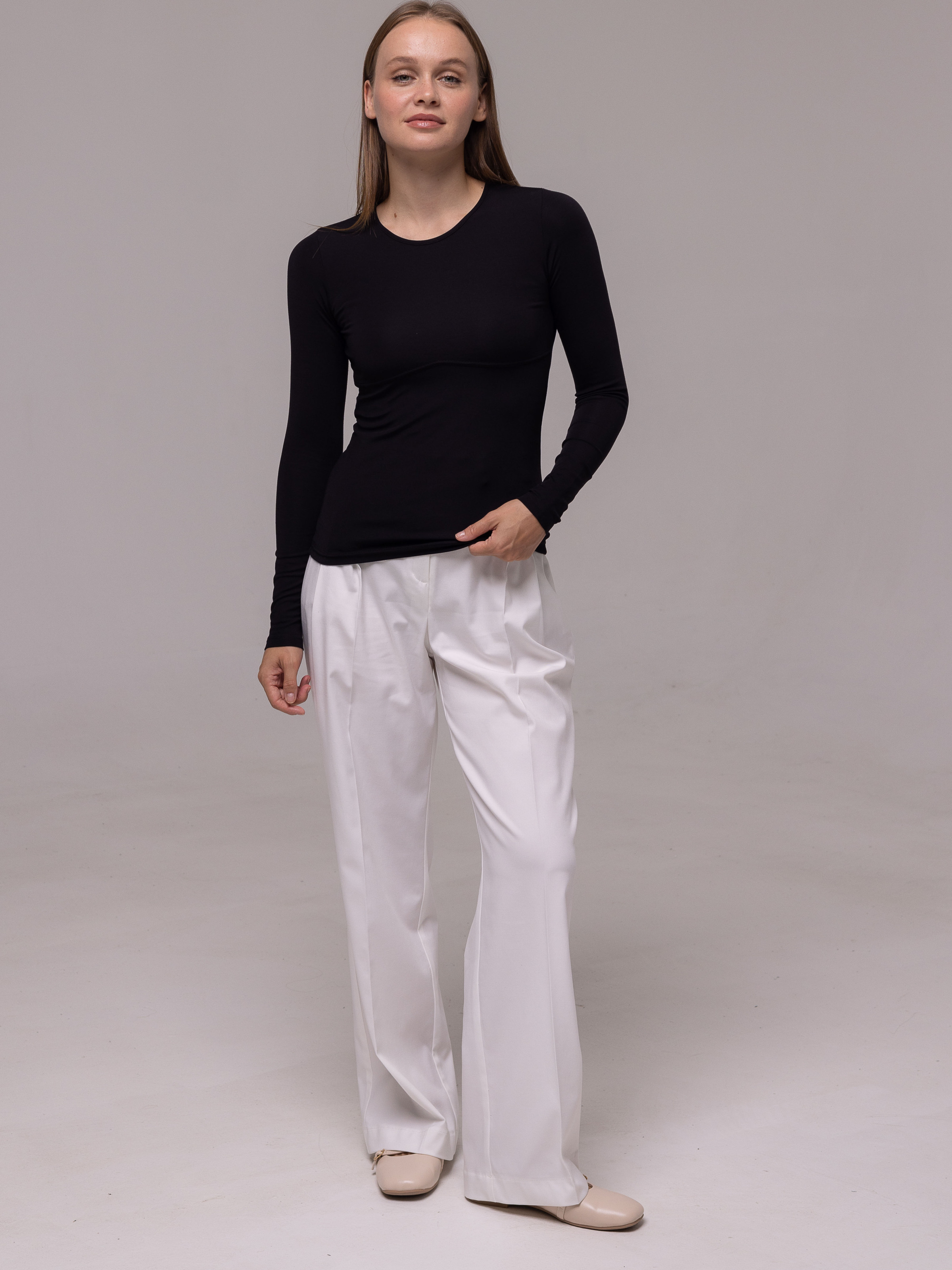 Nicki Long Sleeve Black with Seam