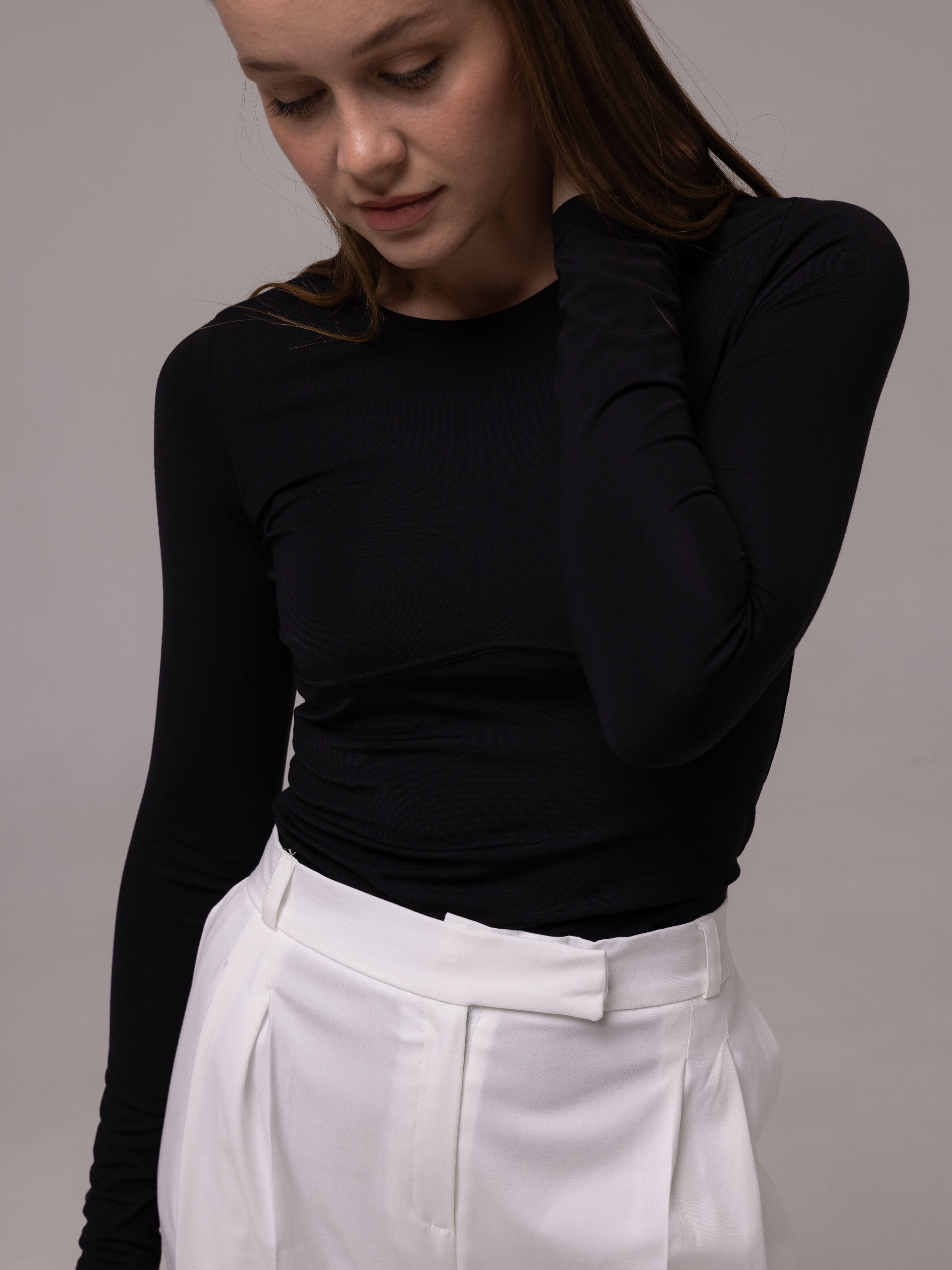 Nicki Long Sleeve Black with Seam