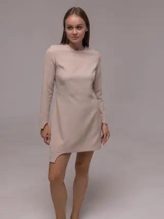 Сукня Бйянка з комірцем бежева
