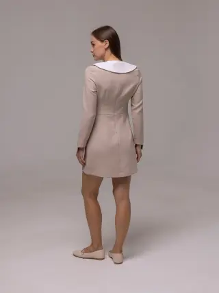 Сукня Бйянка з комірцем бежева