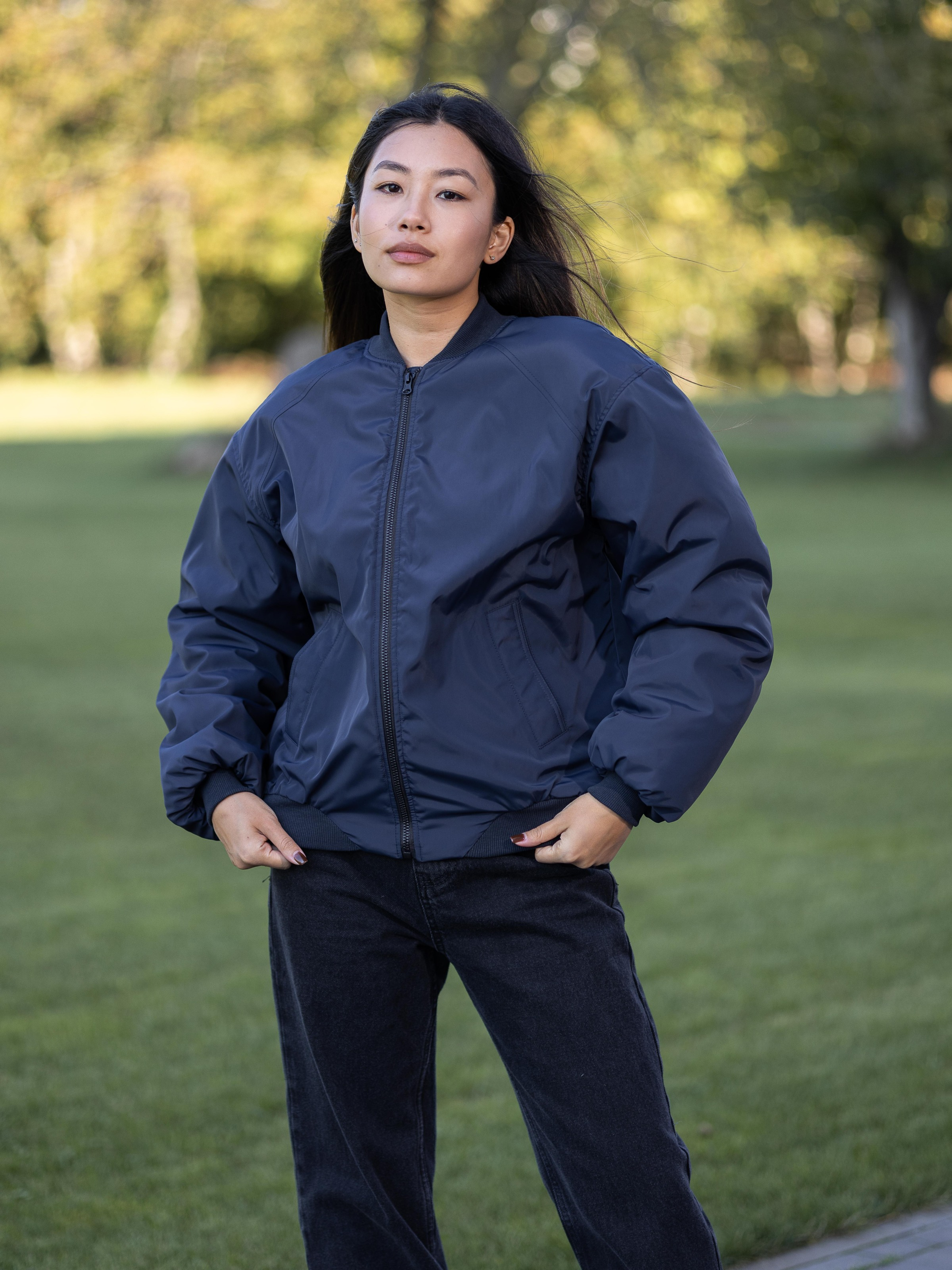 Haley Women's Bomber Jacket Navy Blue
