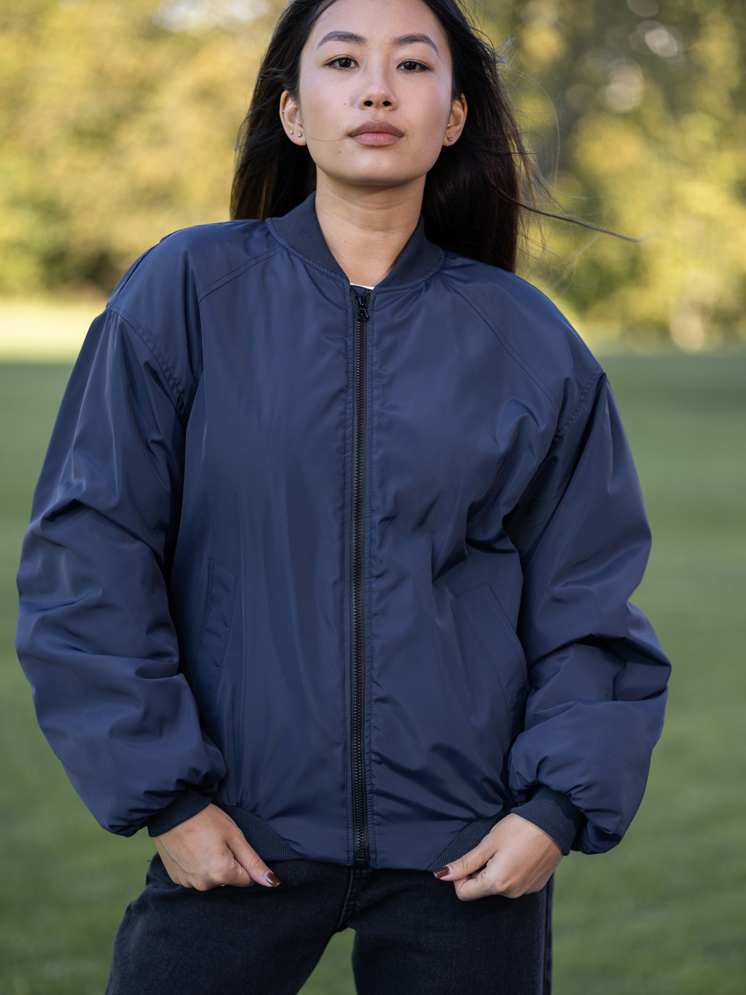 Haley Women's Bomber Jacket Navy Blue