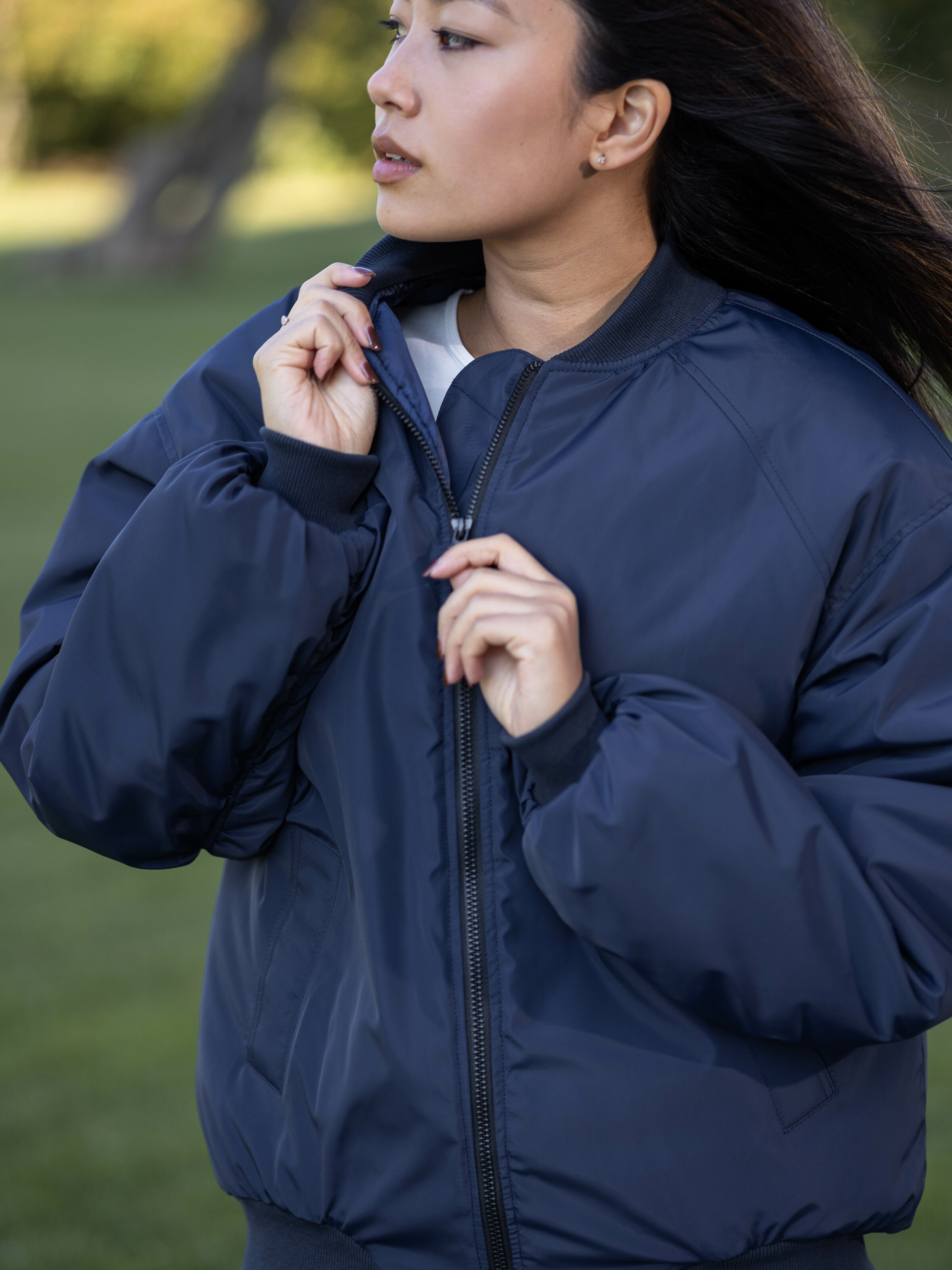 Haley Women's Bomber Jacket Navy Blue