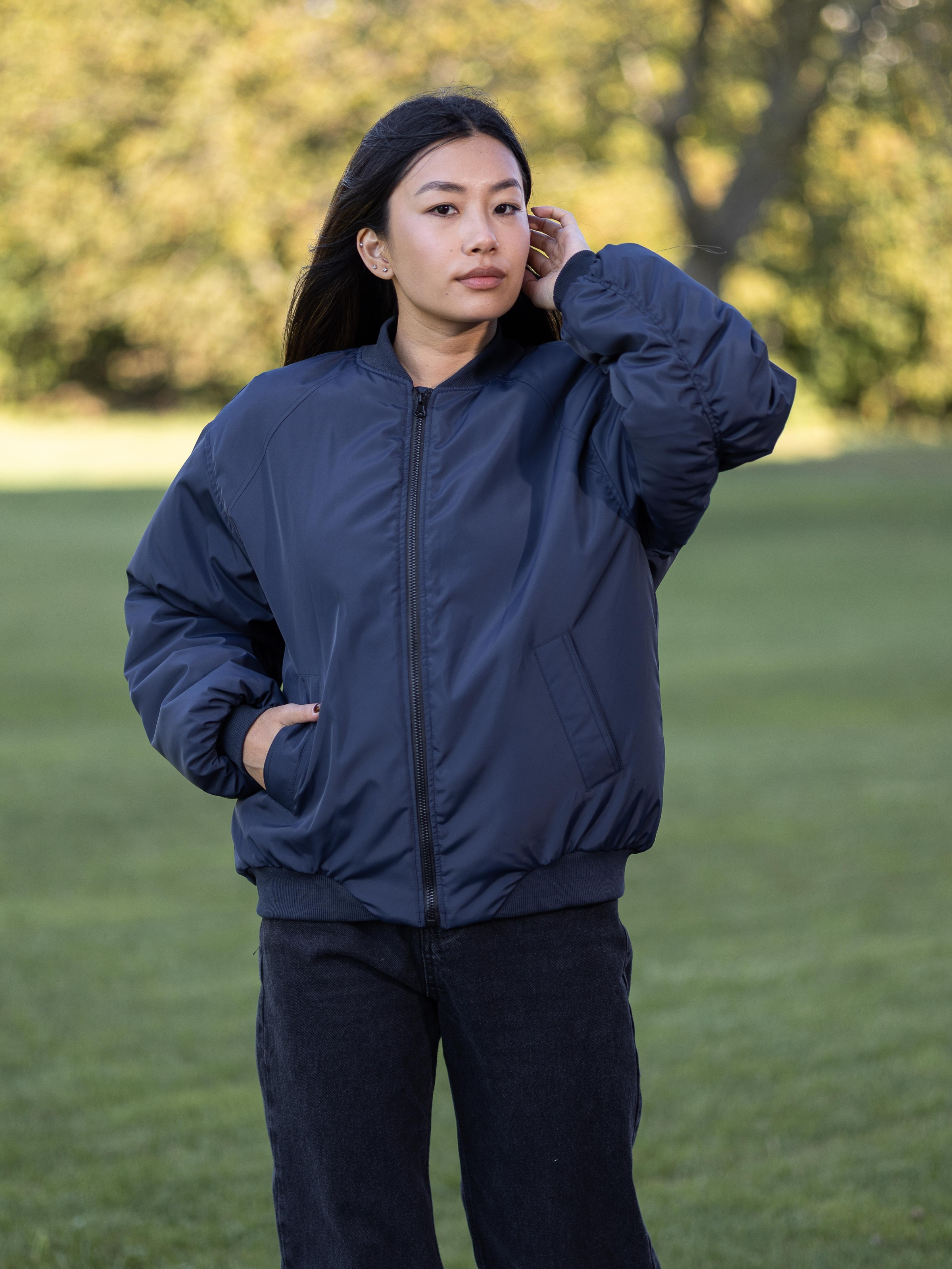 Haley Women's Bomber Jacket Navy Blue