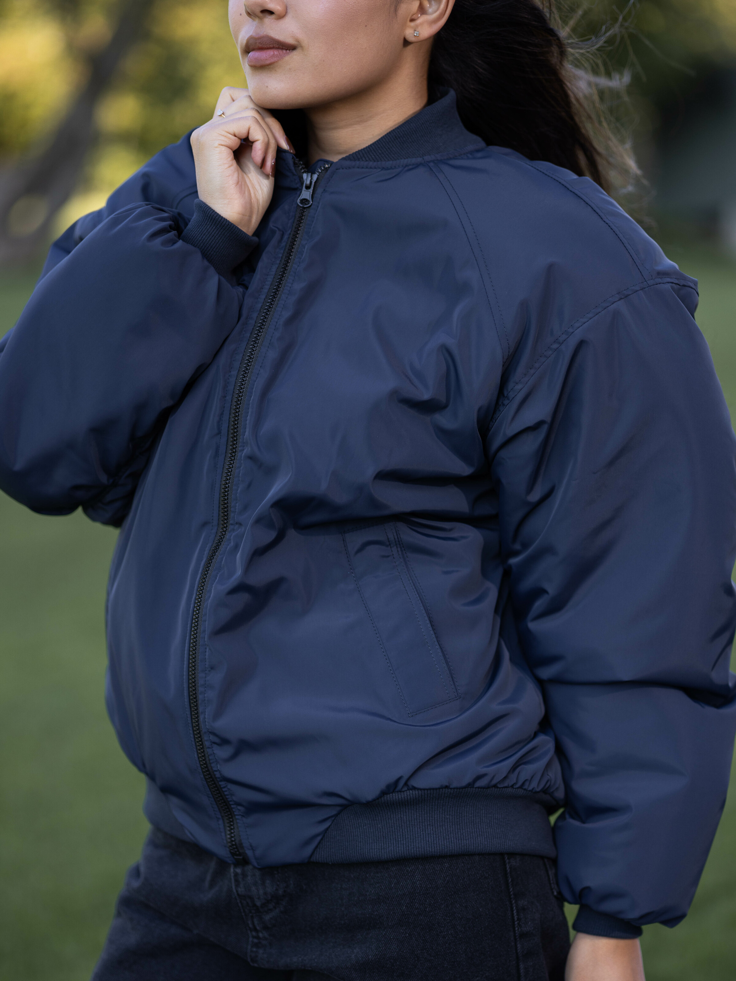 Haley Women's Bomber Jacket Navy Blue