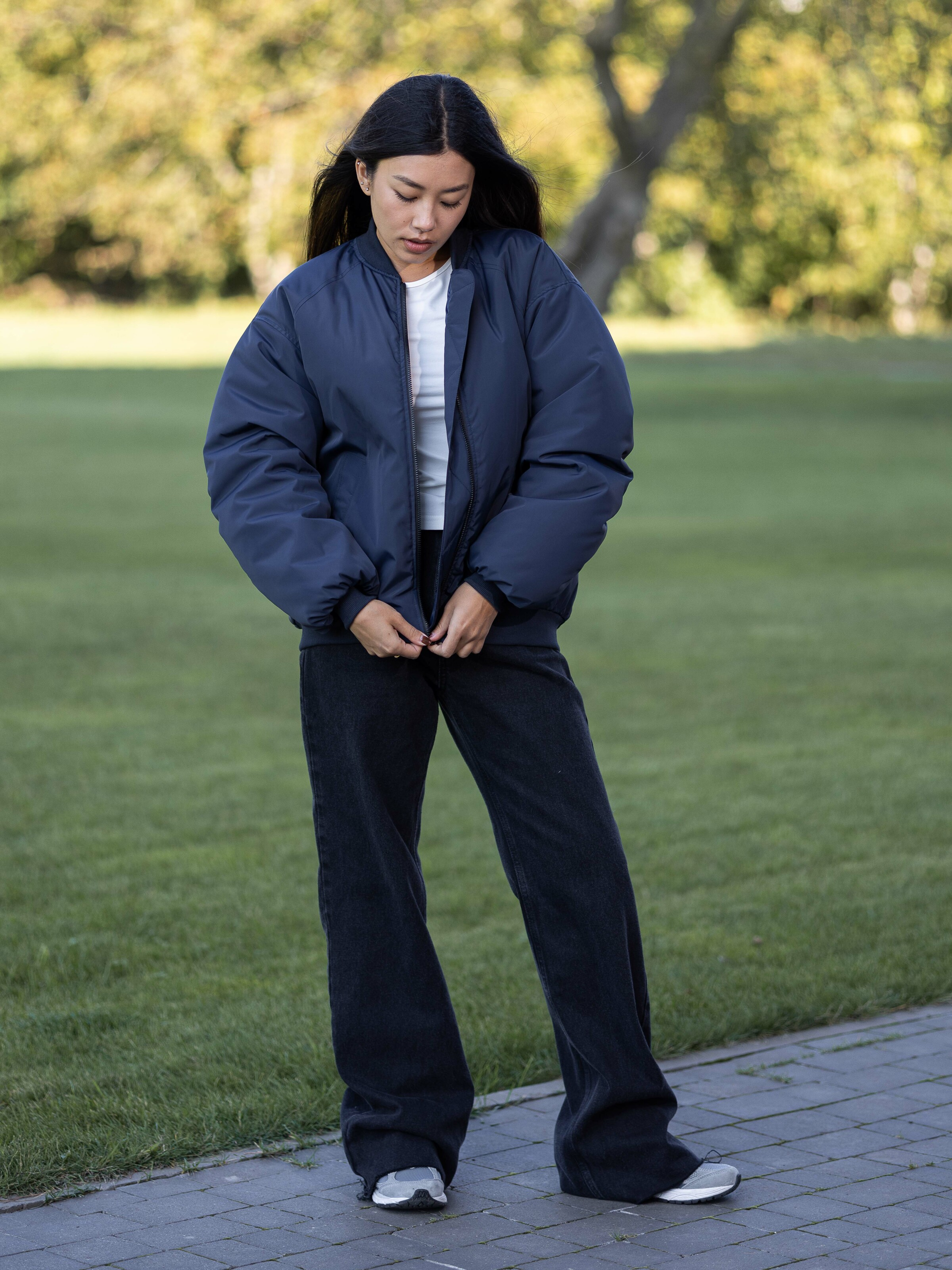 Haley Women's Bomber Jacket Navy Blue