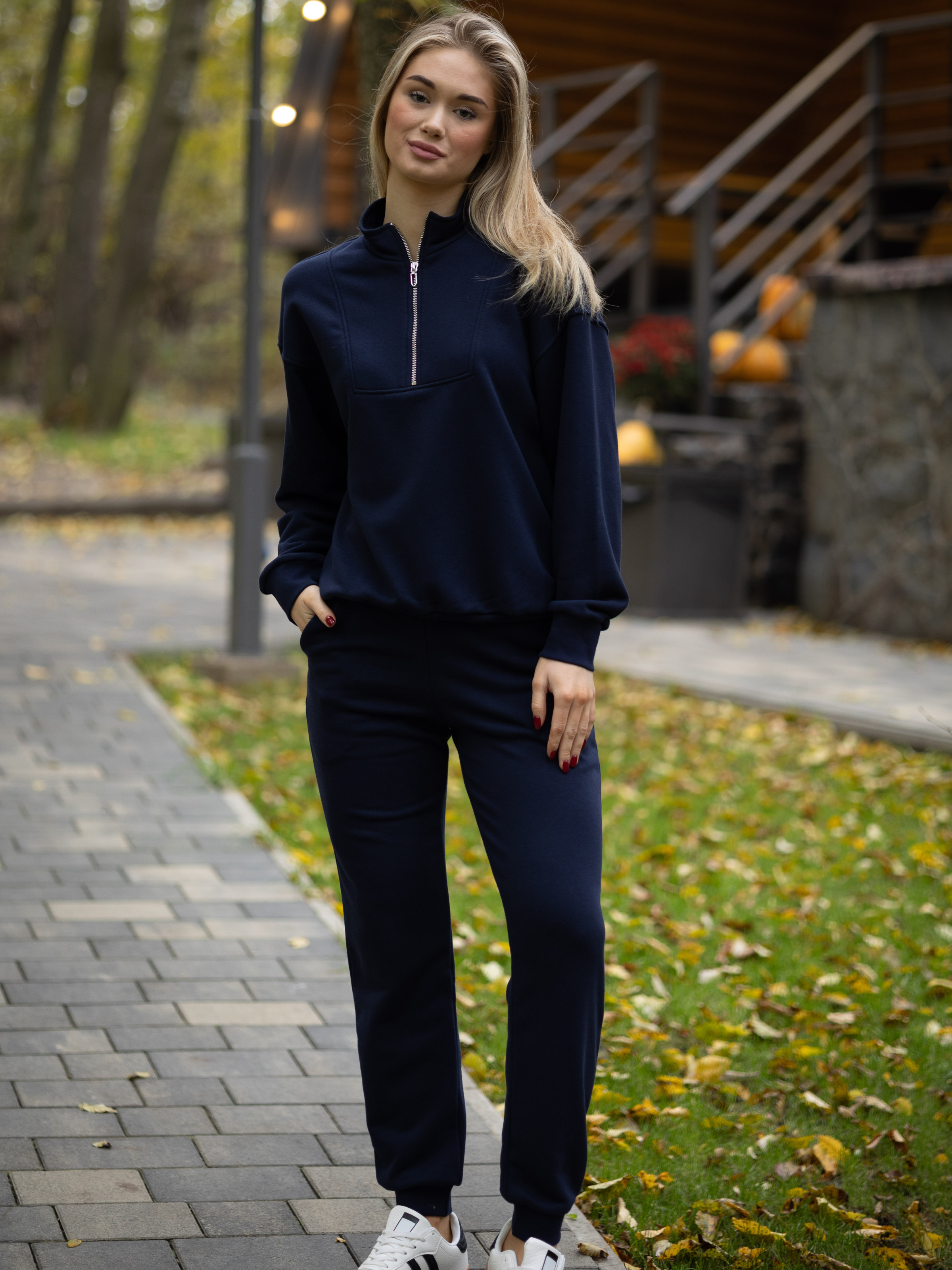 Women's Sports Suit from Trinit ZIPPER REVER Navy Blue