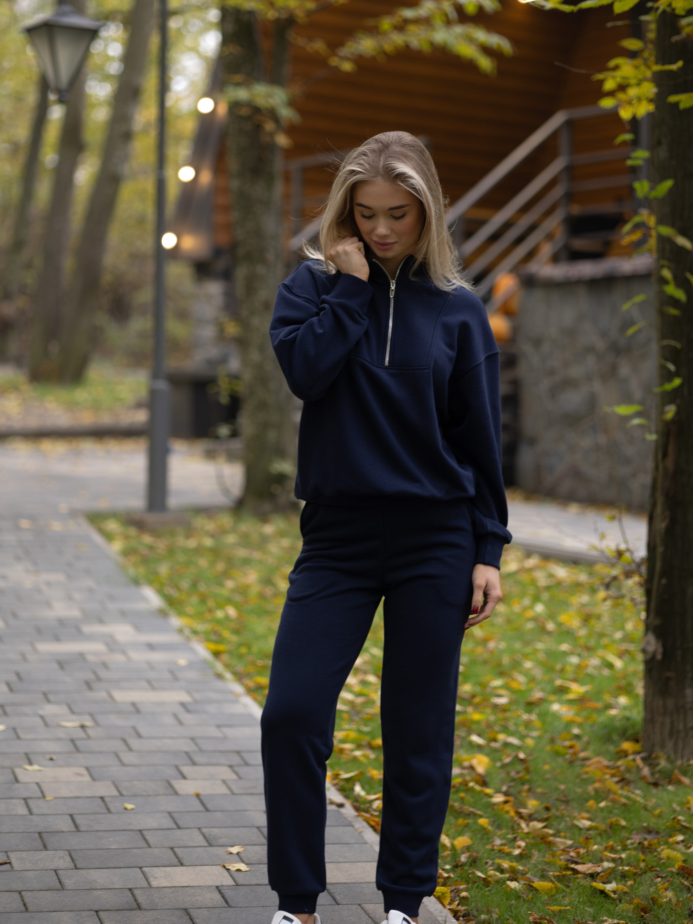 Women's Sports Suit from Trinit ZIPPER REVER Navy Blue