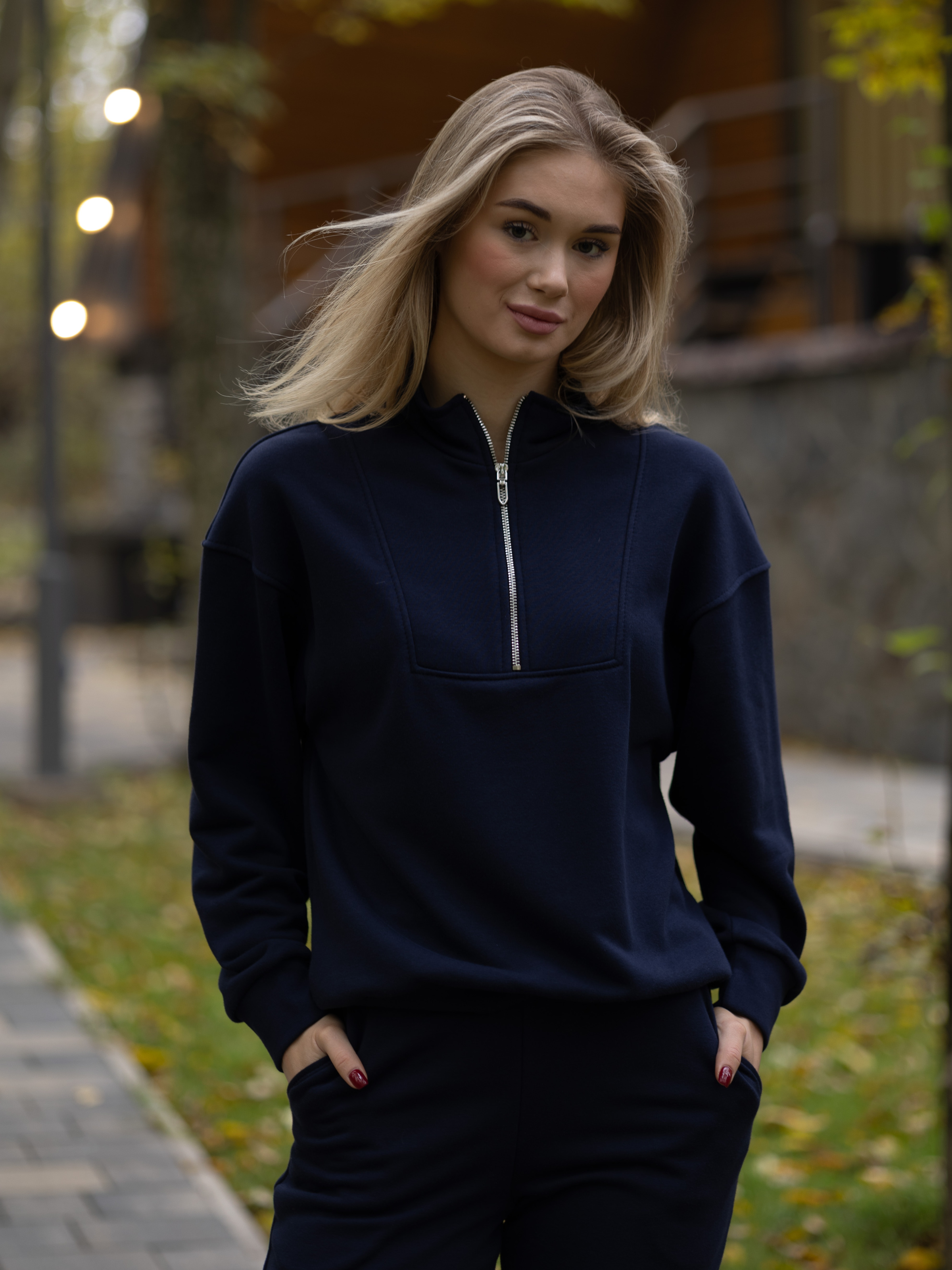 Women's Sports Suit from Trinit ZIPPER REVER Navy Blue