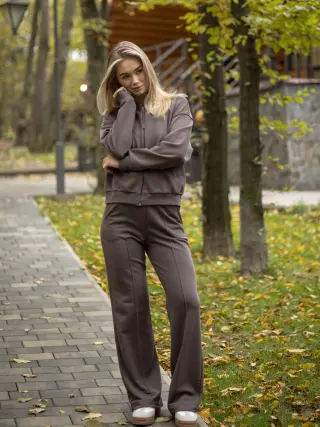 Спортивний костюм жіночий з тринитки Хлоя REVER шоколадний