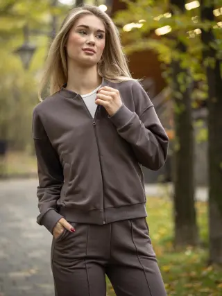 Спортивний костюм жіночий з тринитки Хлоя REVER шоколадний
