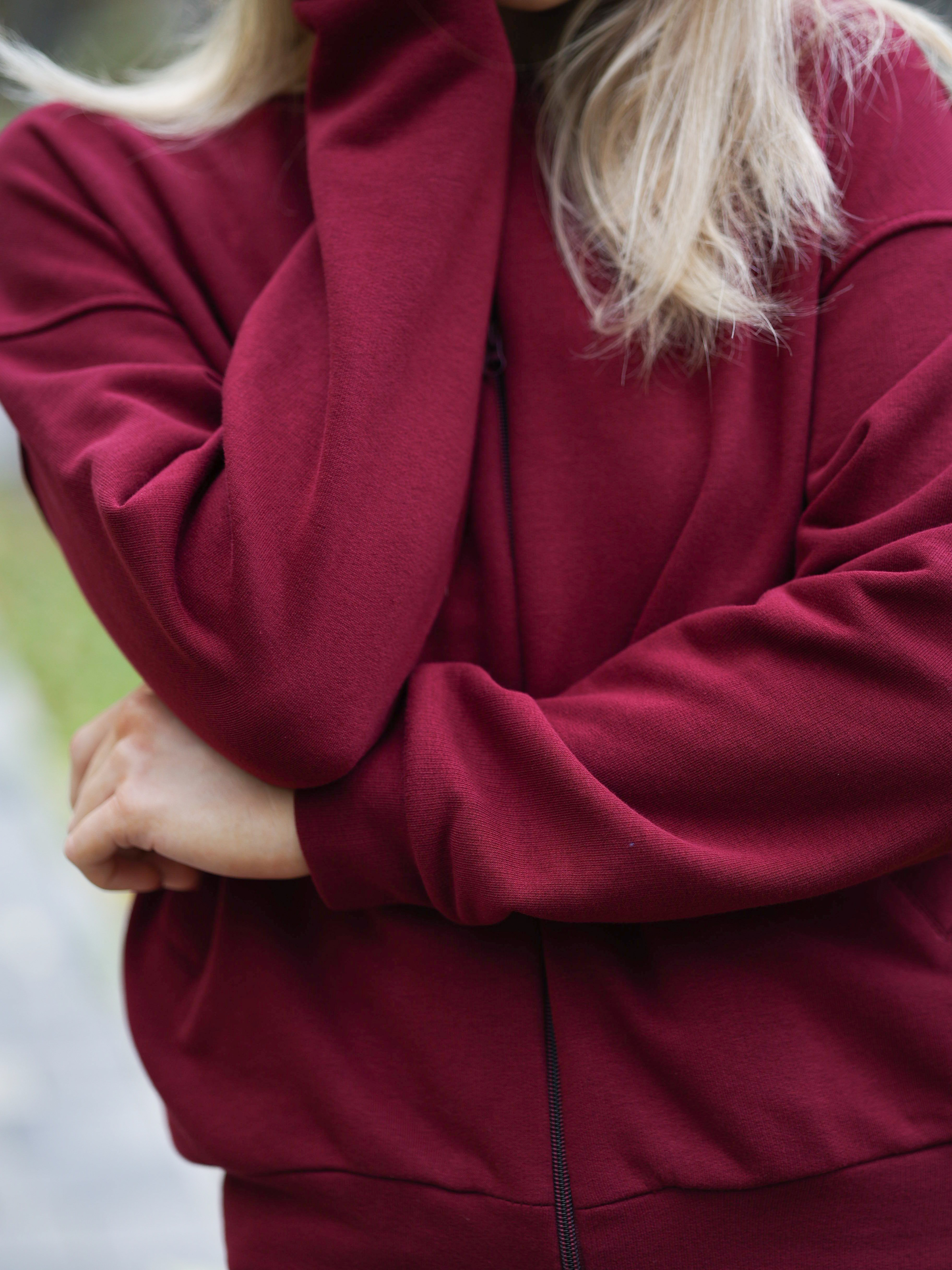 Women's Sports Suit Made of Fleece Chloe REVER Burgundy