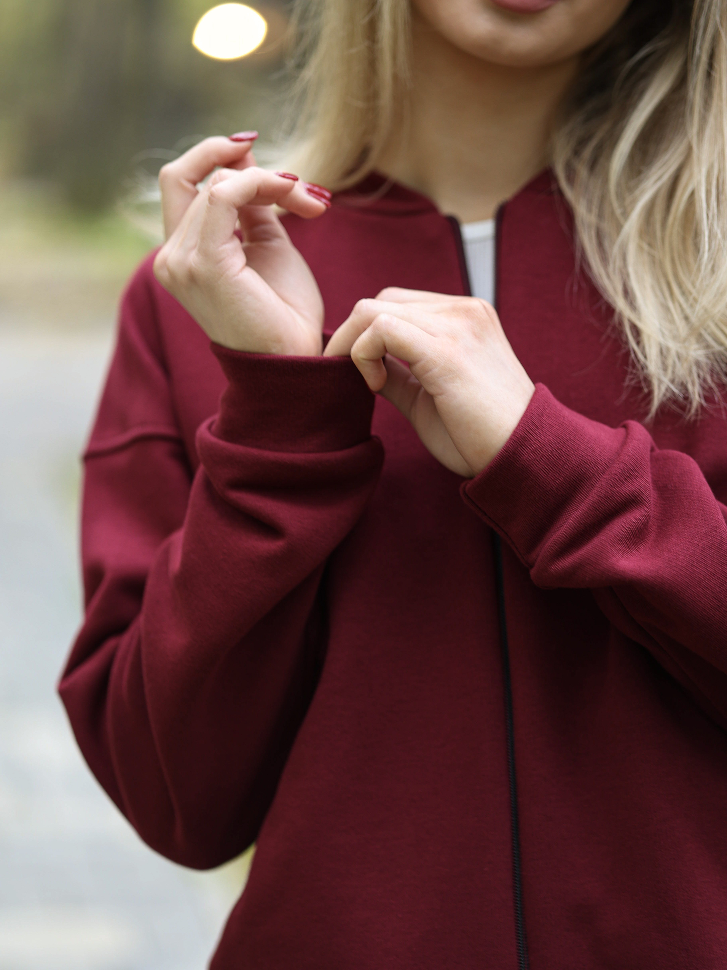 Women's Sports Suit Made of Fleece Chloe REVER Burgundy