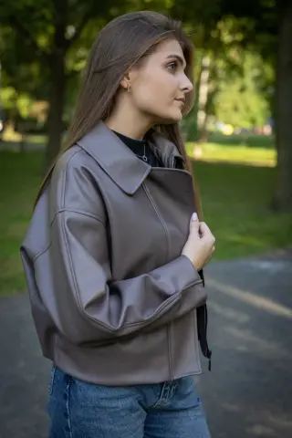 Куртка «Ілона» екошкіра какао