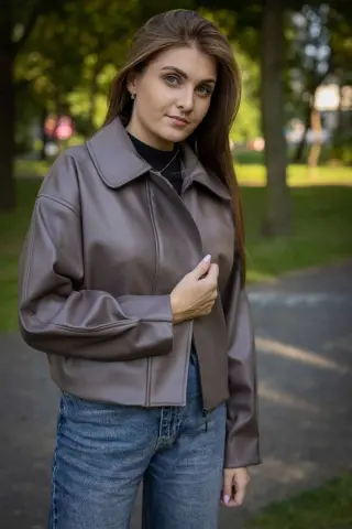 Куртка «Ілона» екошкіра какао