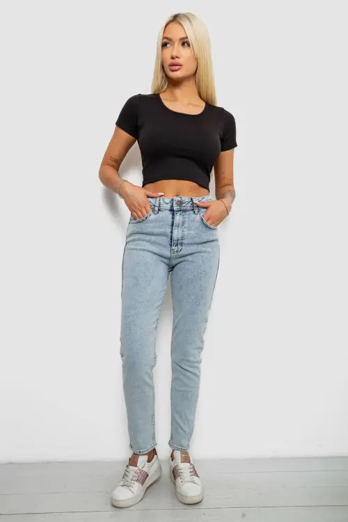 Джинси жіночі однотонні Skinny, колір блакитний, 244R1743S21