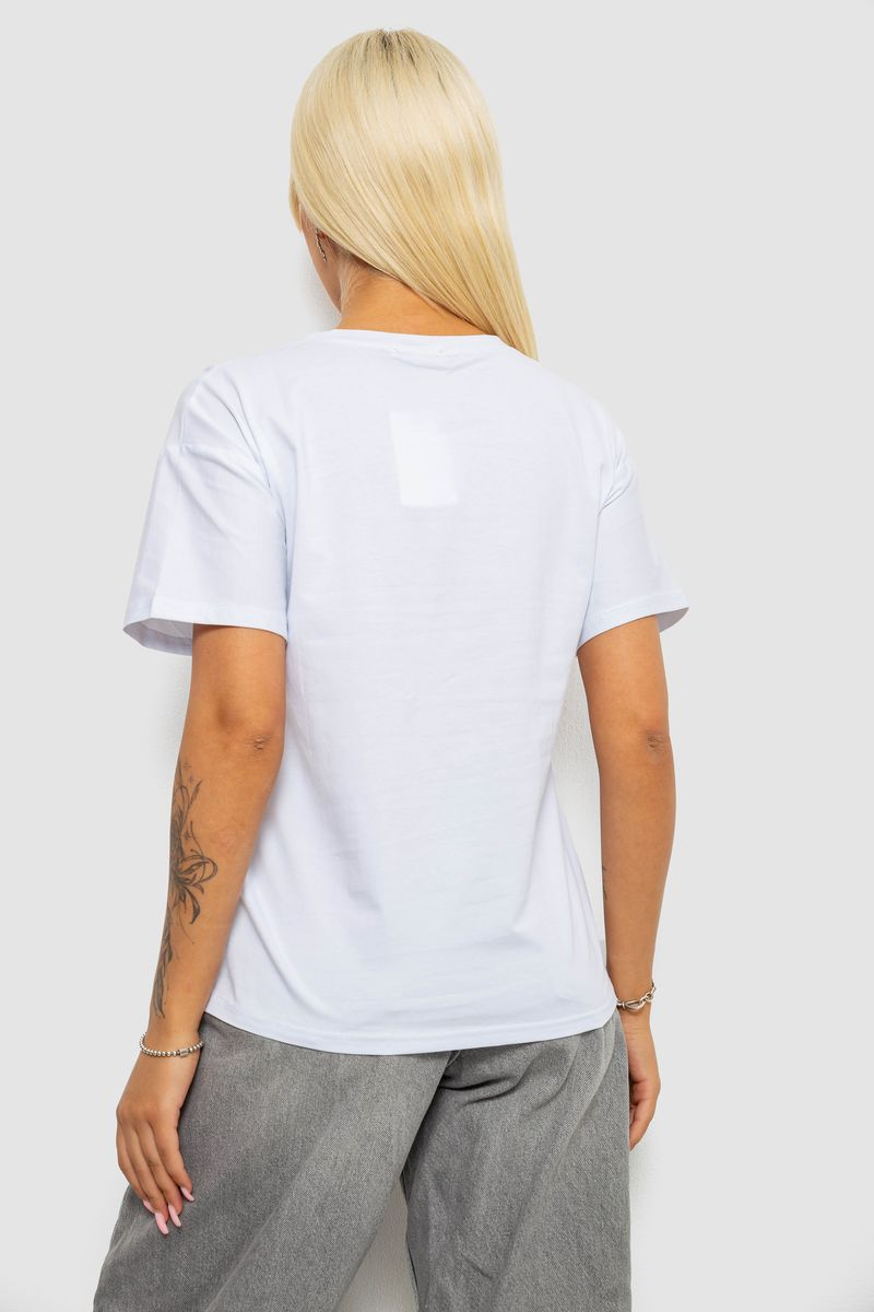 Women's T-shirt with print, white color, 221R2814