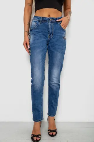 Джинси жіночі однотонні Skinny, колір синій, 244RVE-827