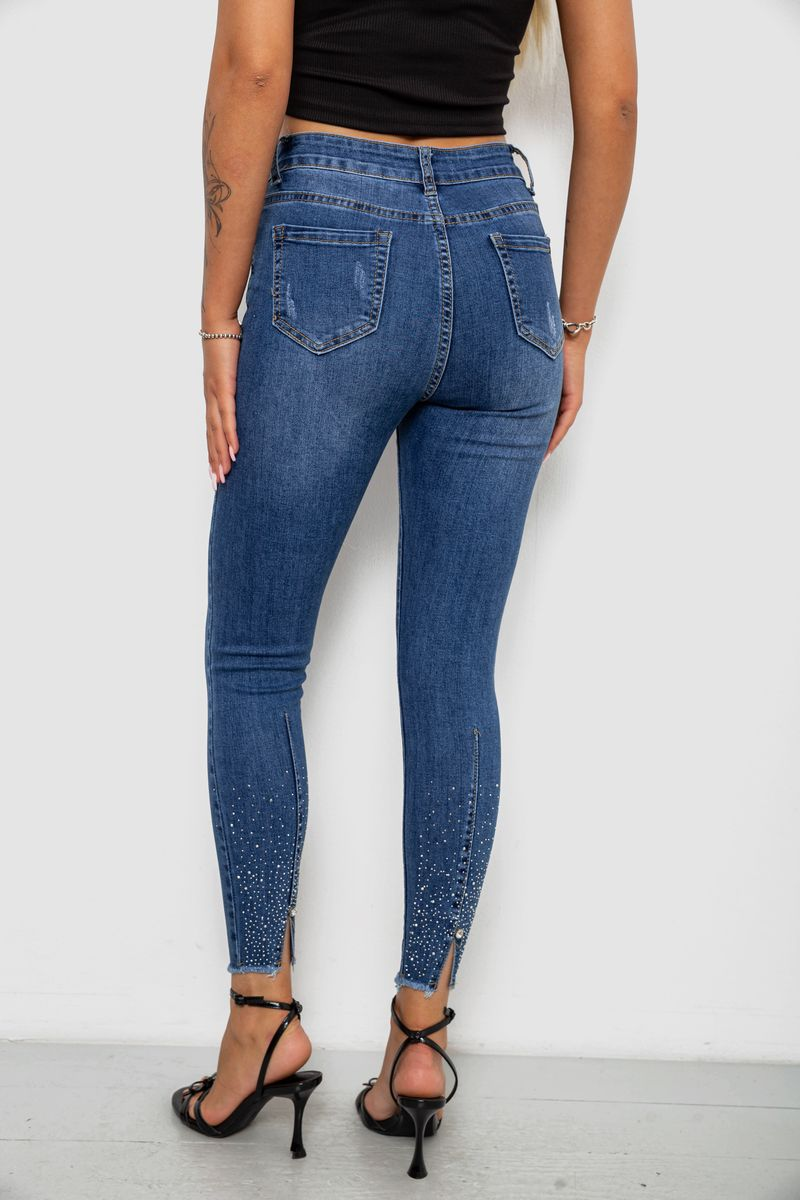Джинси жіночі однотонні Skinny, колір синій, 244RS5712