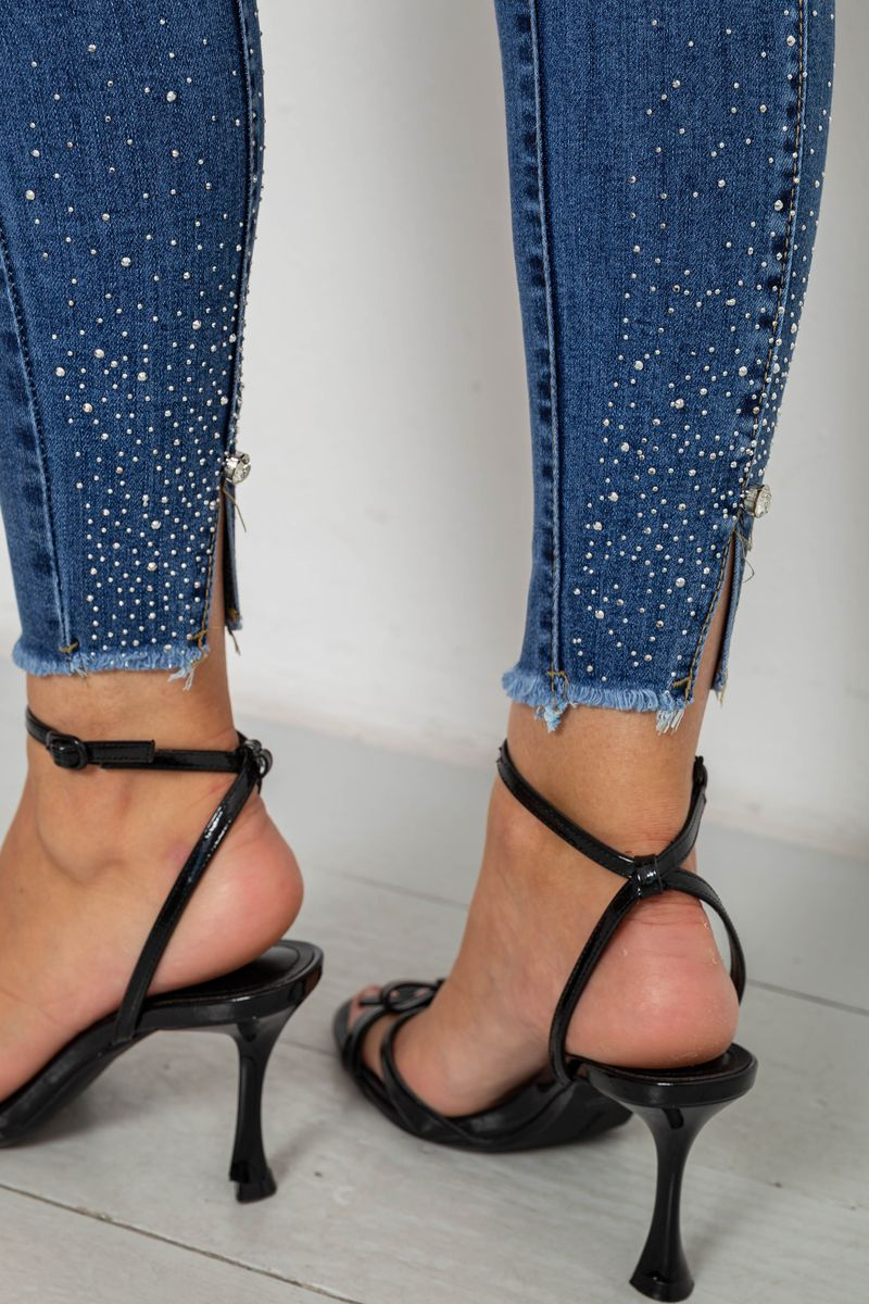 Джинси жіночі однотонні Skinny, колір синій, 244RS5712