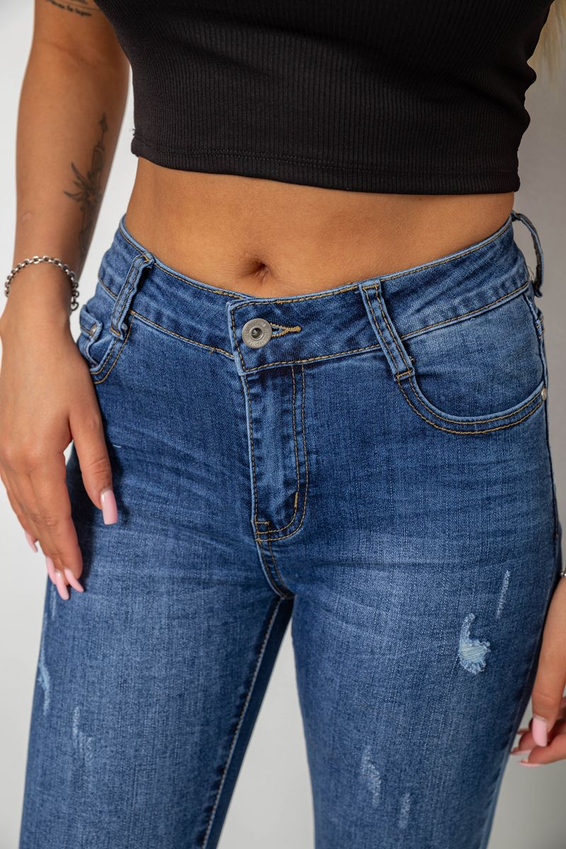 Джинси жіночі однотонні Skinny, колір синій, 244RS5712