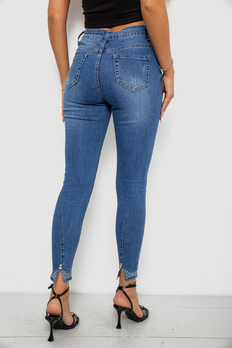 Джинси жіночі однотонні Skinny, колір синій, 244RS5711