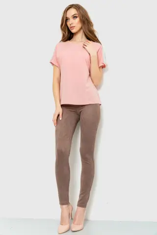 Блуза повсякденна, колір пудровий, 230R101-2