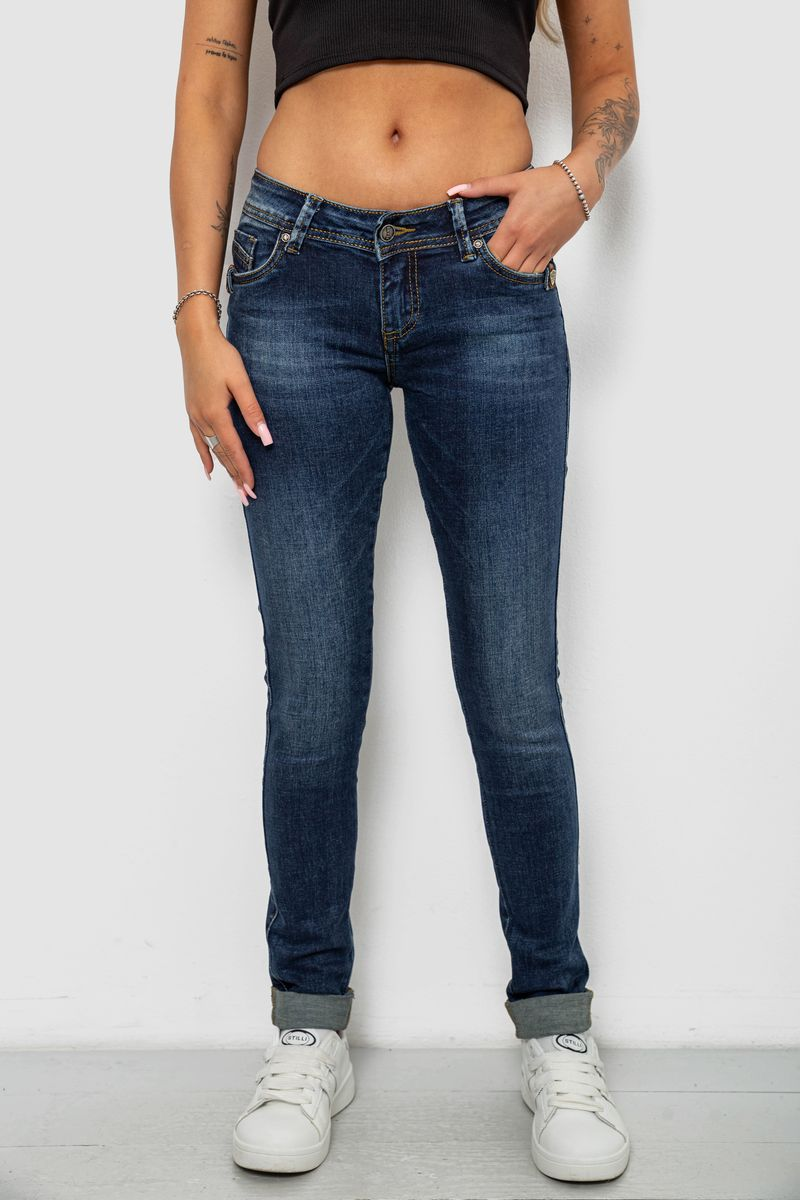 Джинси жіночі однотонні Skinny, колір синій, 244RSH9518