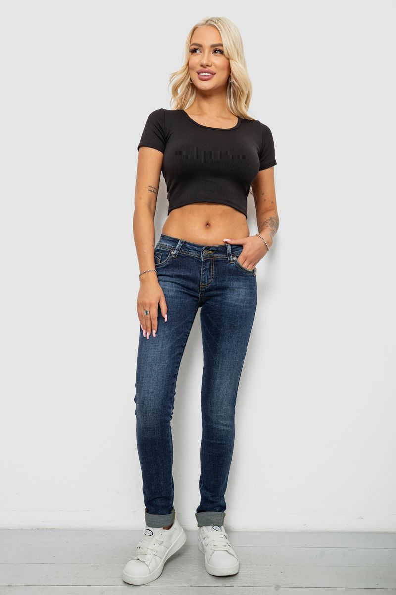 Джинси жіночі однотонні Skinny, колір синій, 244RSH9518