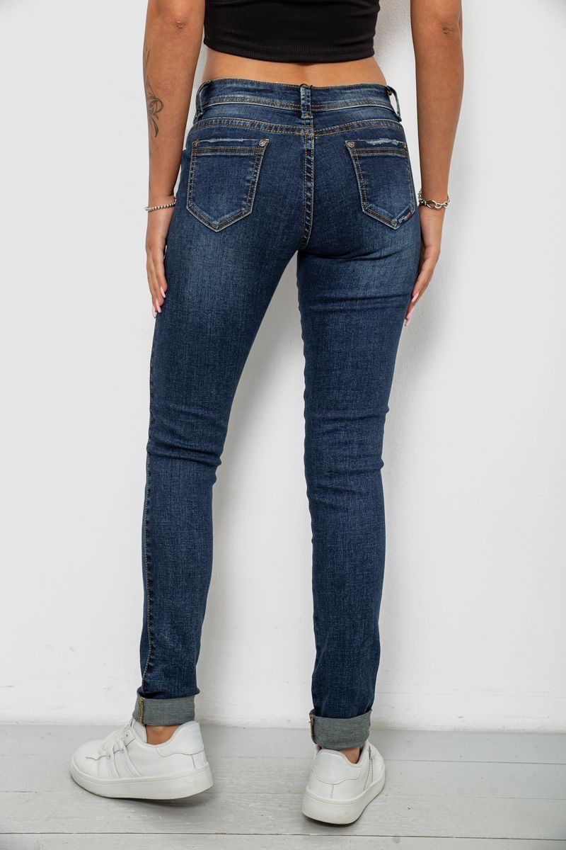 Джинси жіночі однотонні Skinny, колір синій, 244RSH9518