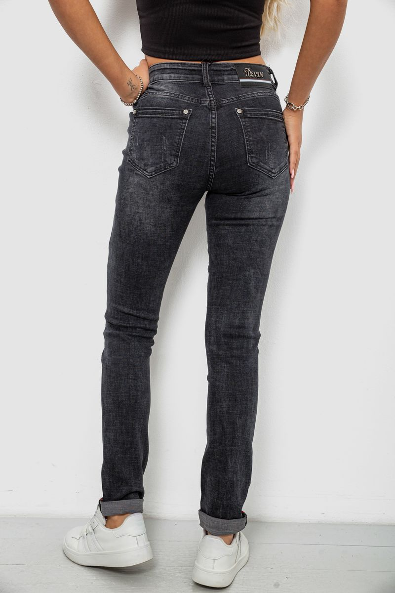 Джинси жіночі однотонні Skinny, колір сірий, 244RRE-6028