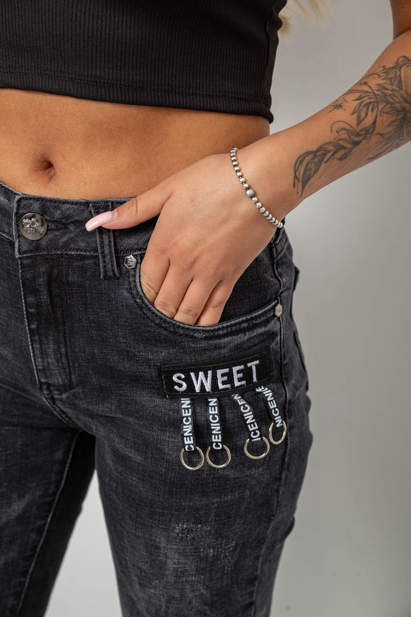 Джинси жіночі однотонні Skinny, колір сірий, 244RRE-6028