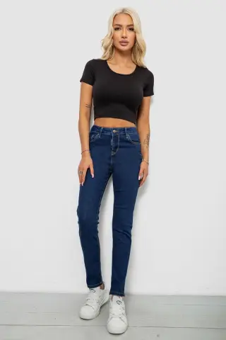 Джинси жіночі однотонні Skinny, колір синій, 244R9001