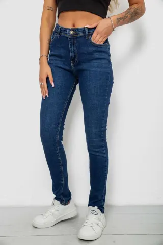 Джинси жіночі однотонні Skinny, колір темно-синій, 244R2001-B