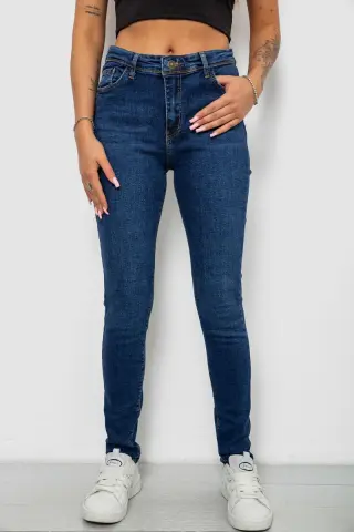 Джинси жіночі однотонні Skinny, колір темно-синій, 244R2001-B