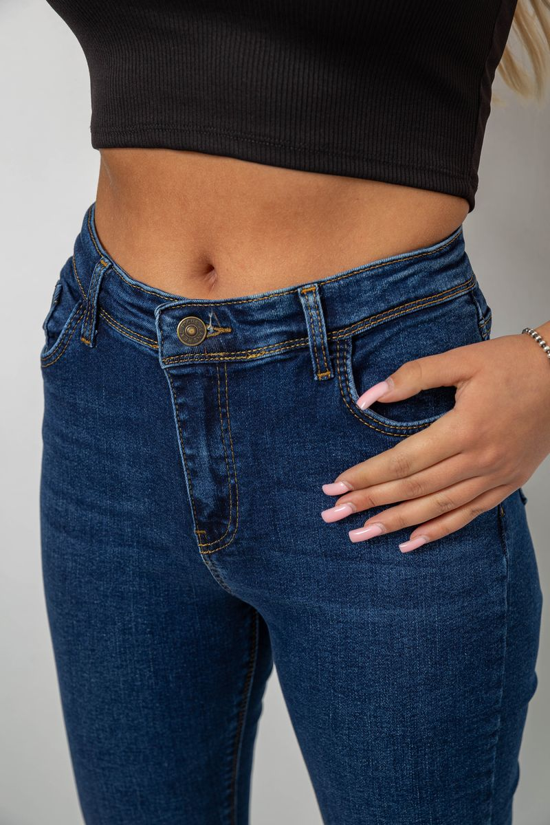 Джинси жіночі однотонні Skinny, колір темно-синій, 244R2001-B