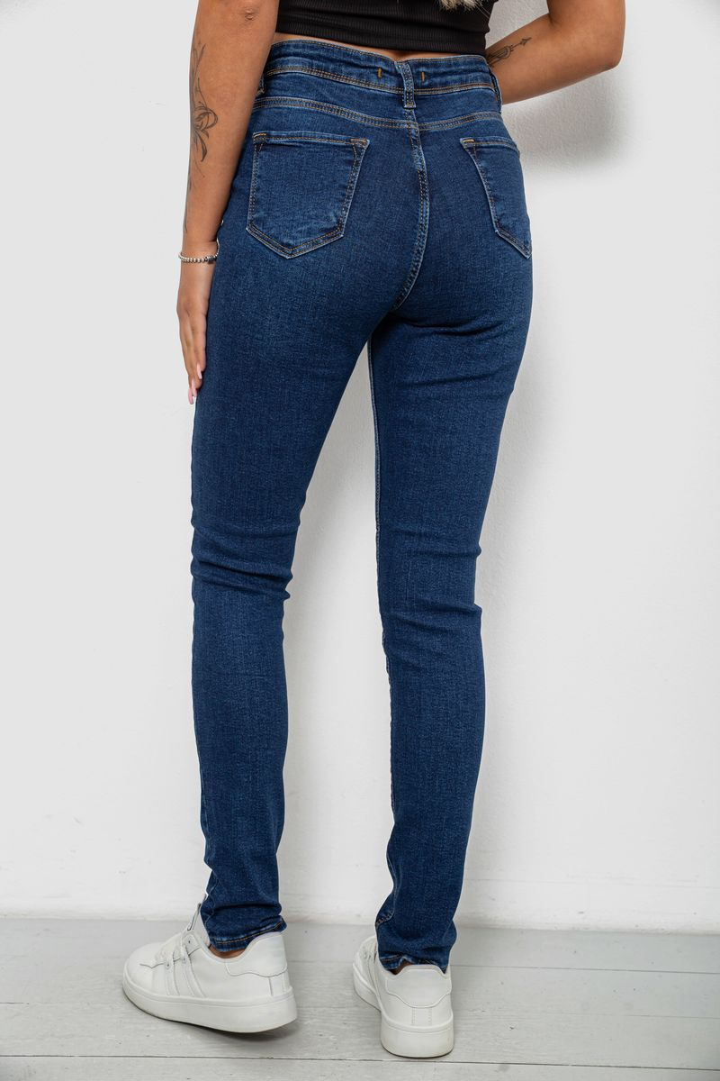 Джинси жіночі однотонні Skinny, колір темно-синій, 244R2001-B