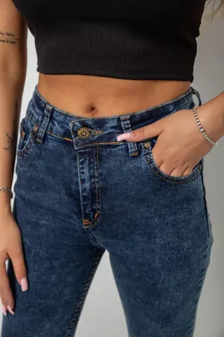 Джинси жіночі однотонні Skinny, колір синій, 244R1268