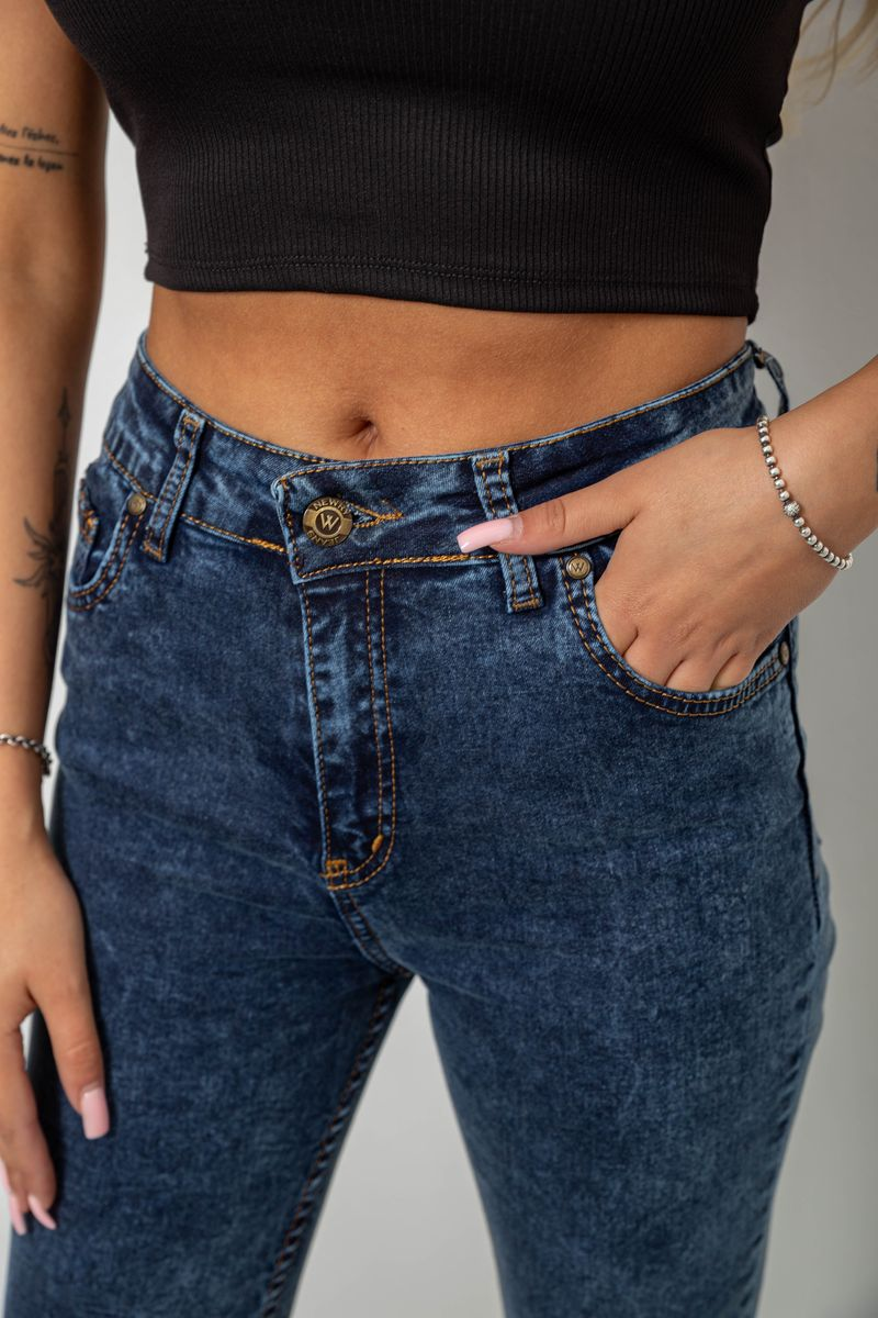Джинси жіночі однотонні Skinny, колір синій, 244R1268