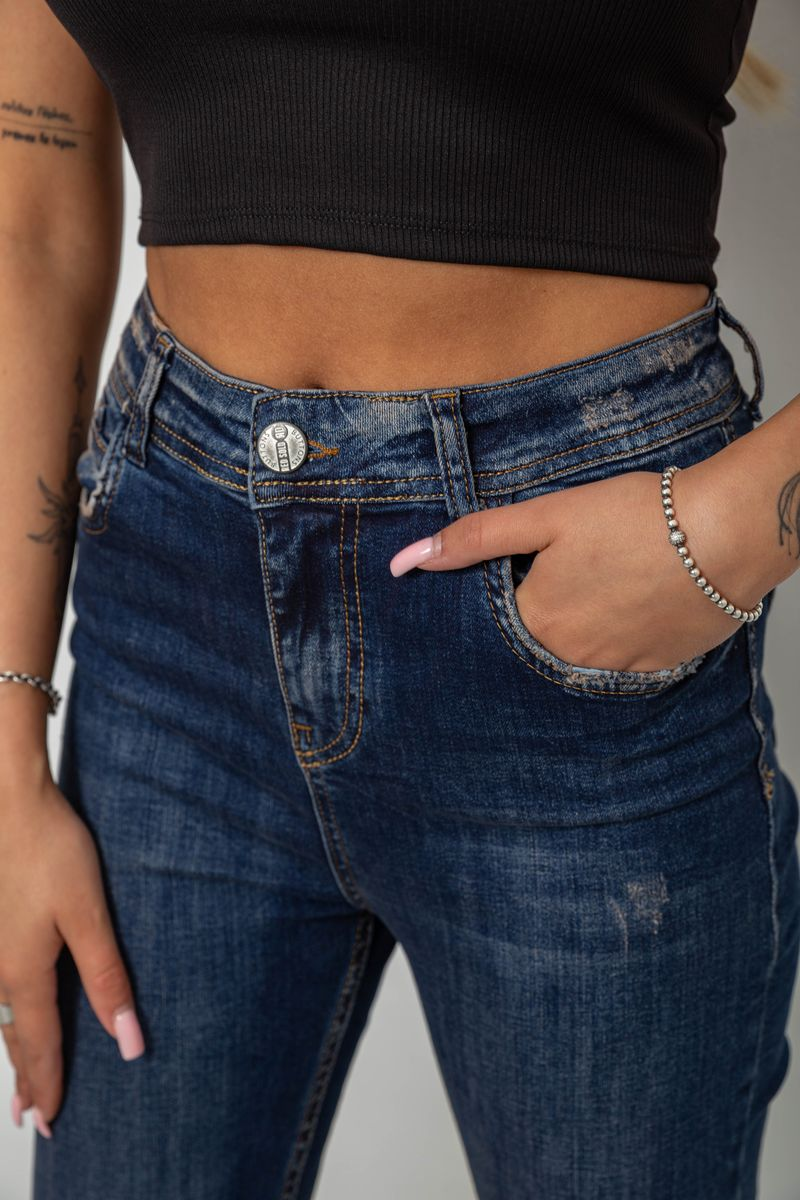 Джинси жіночі однотонні Skinny, колір синій, 244R11989